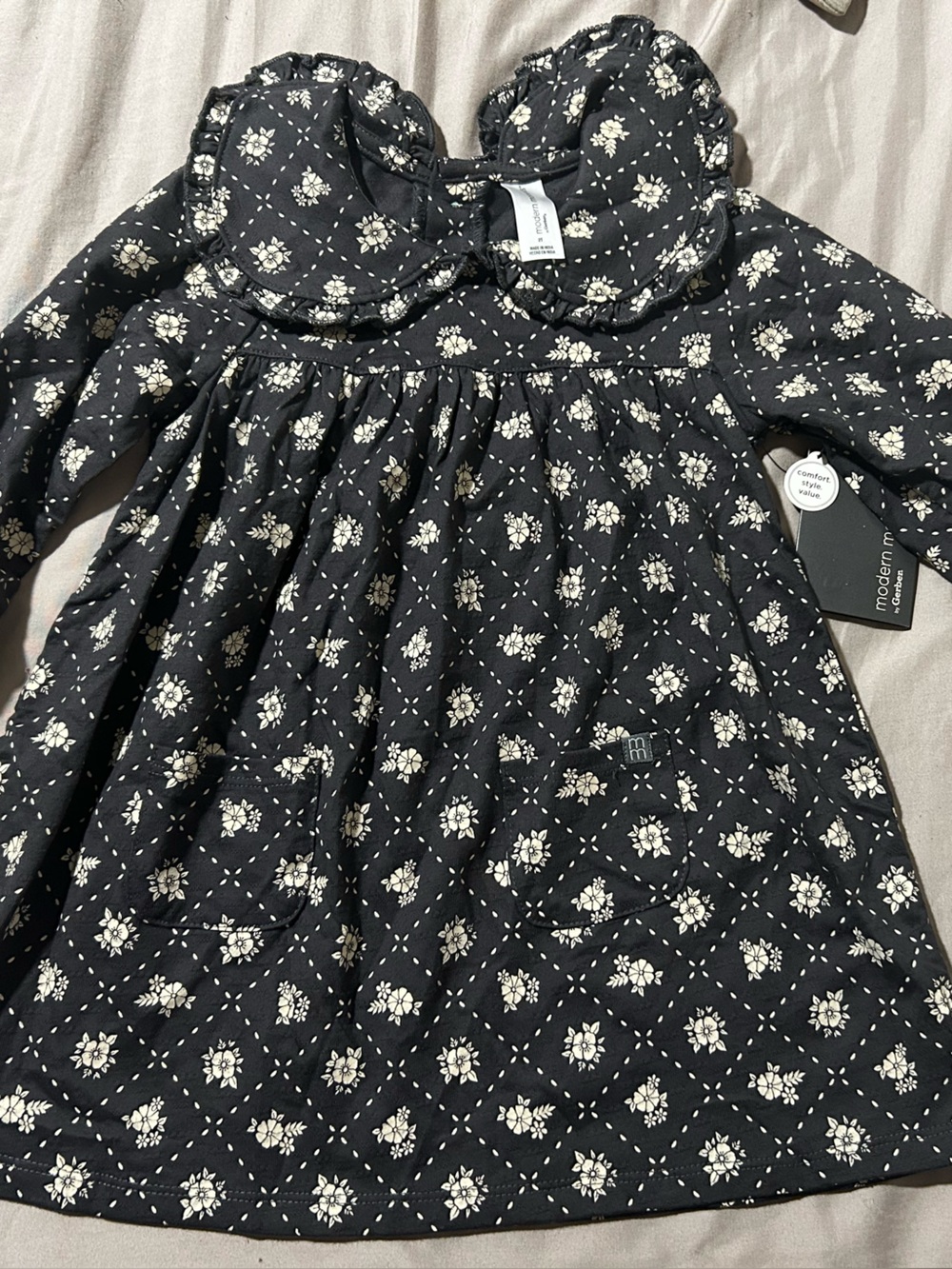 Modern moments by gerber floral ruffled long sleeve dress - Size 2t